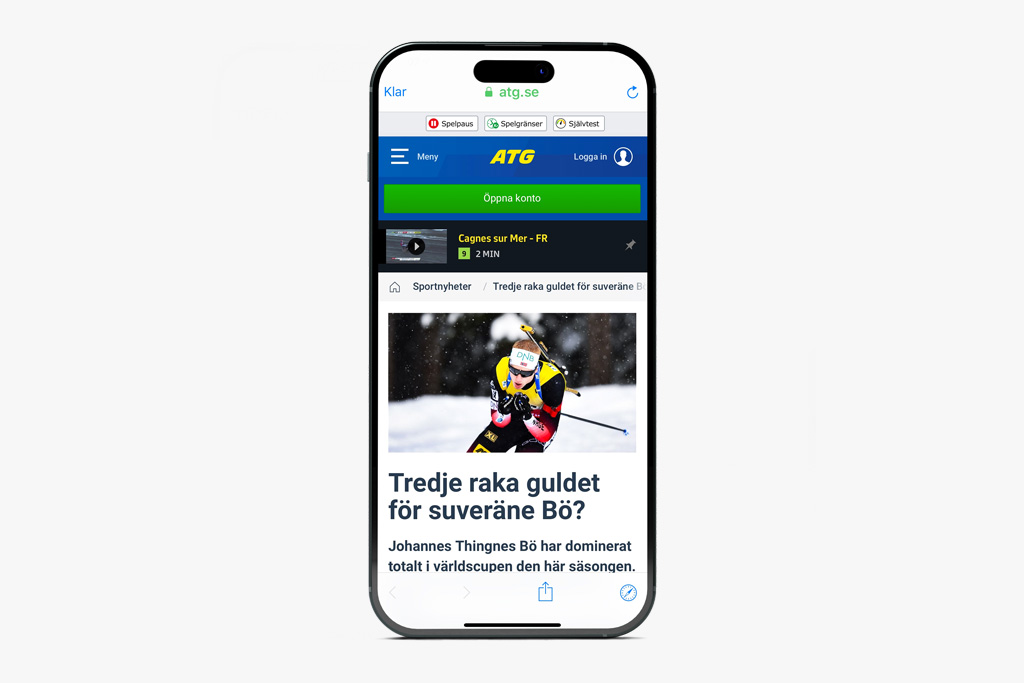 Biathlon World Championship 2019 external links mockup A mobile phone showing the Biathlon World Championship 2019 app and how they handle external links